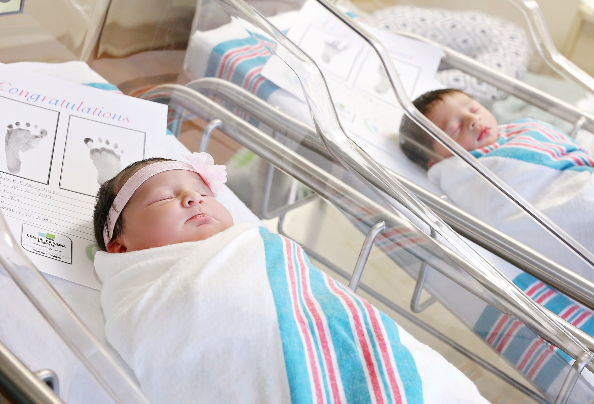 Newborn babies in hospital