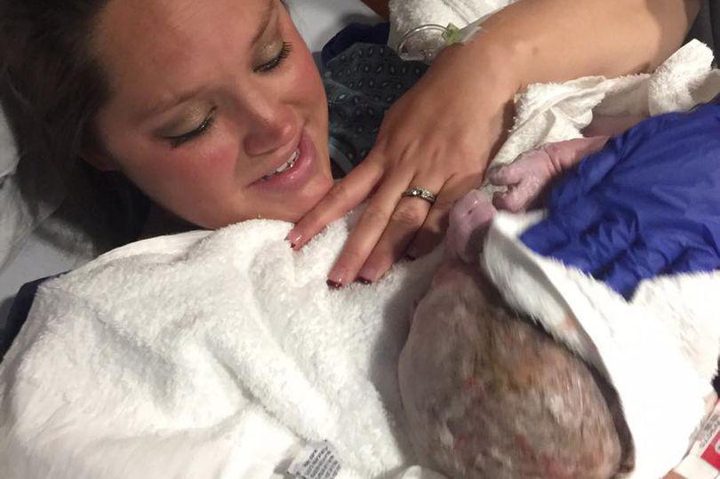 Brittany Selph with newborn daughter