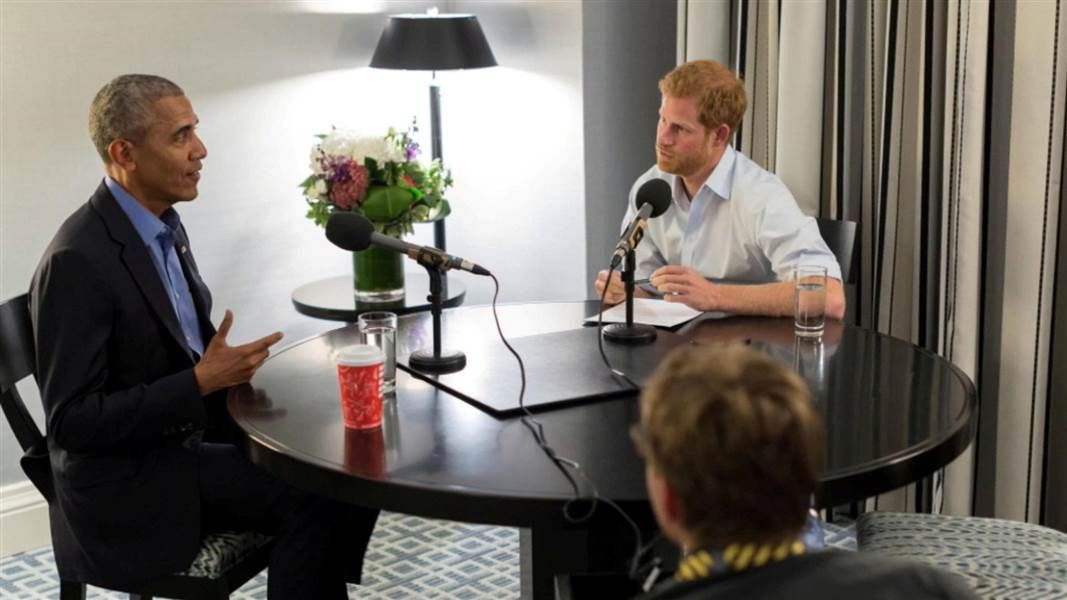 Harry interviewing Obama