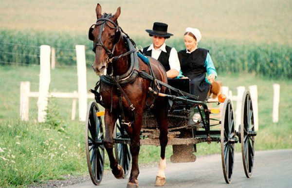 Amish couple.