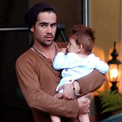 Colin Farrell and James as a baby
