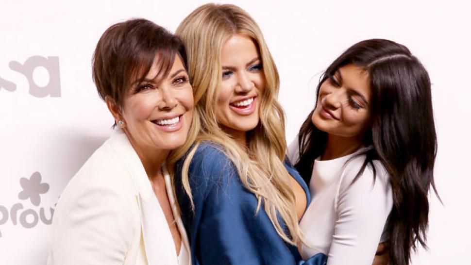 Kris Jenner, Khloe Kardashian and Kylie Jenner posing