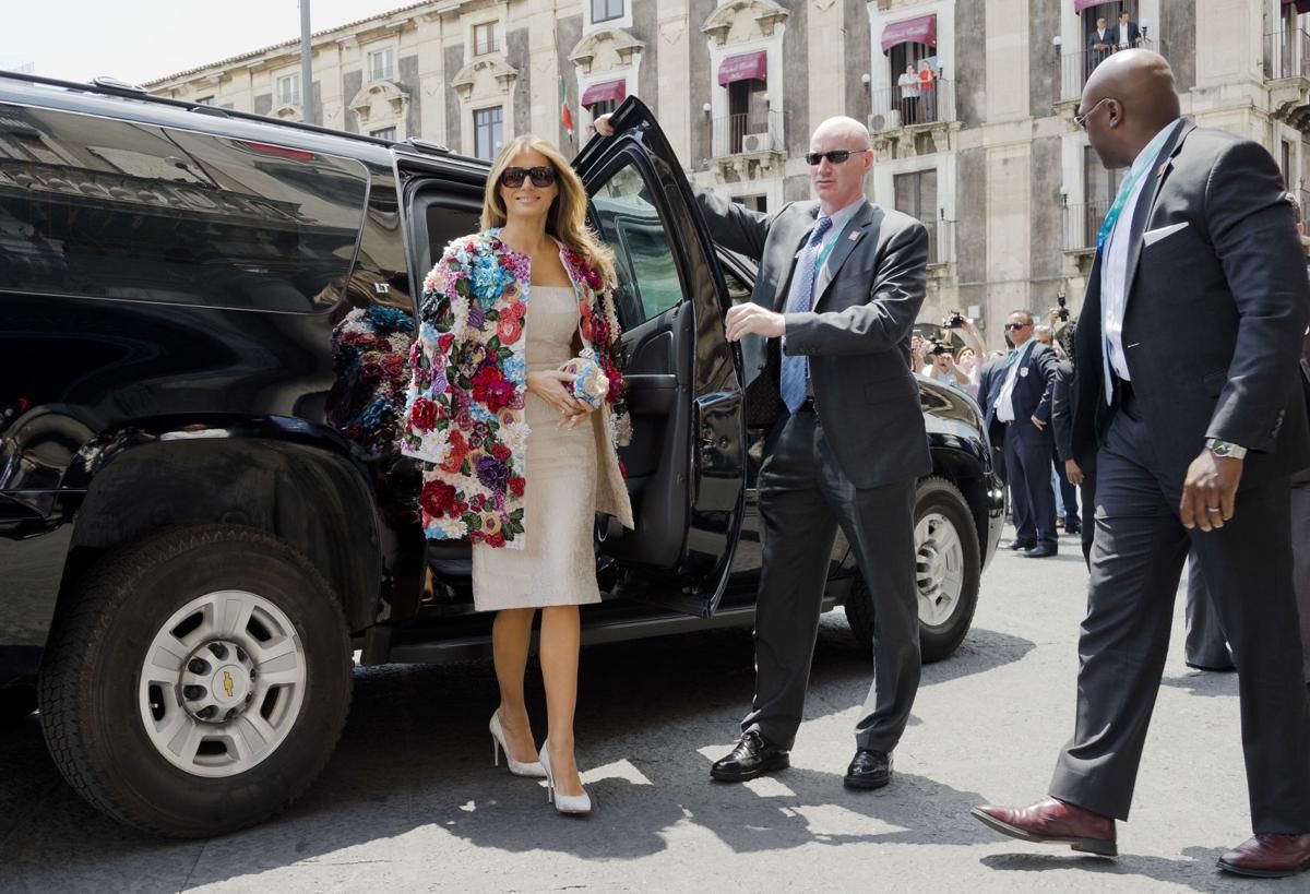 Melania Trump arriving at the City Hall in Italy