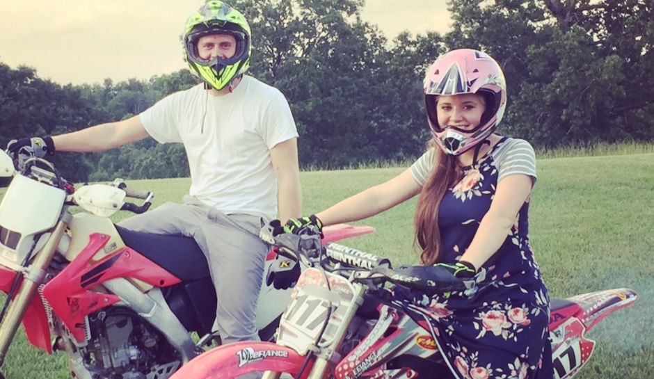 Joy-Anna on a dirt bike