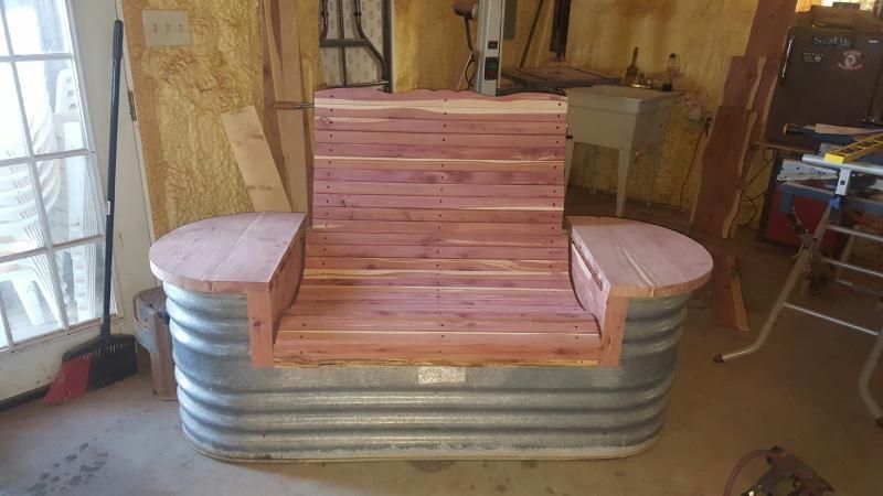 Stock tank bench