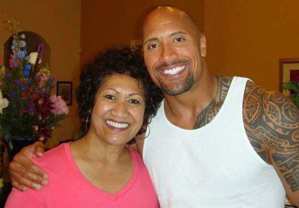 The Rock and his mother Ata Johnson.