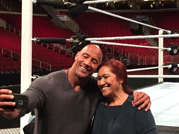 Dwayne Johnson and his mother Ata Johnson.