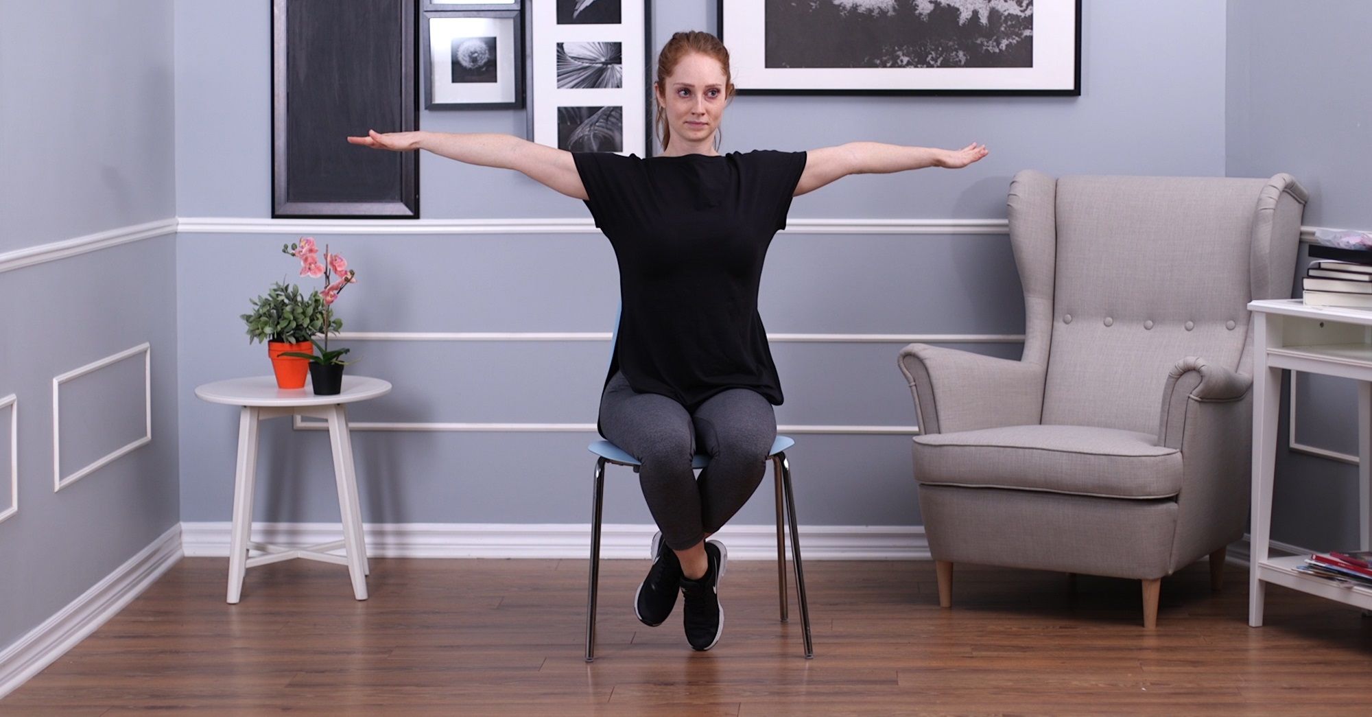 Woman doing arm cirlces