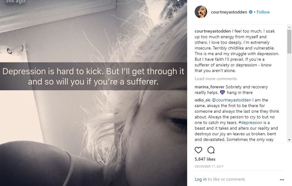Courtney Stodden's emotional Instagram message