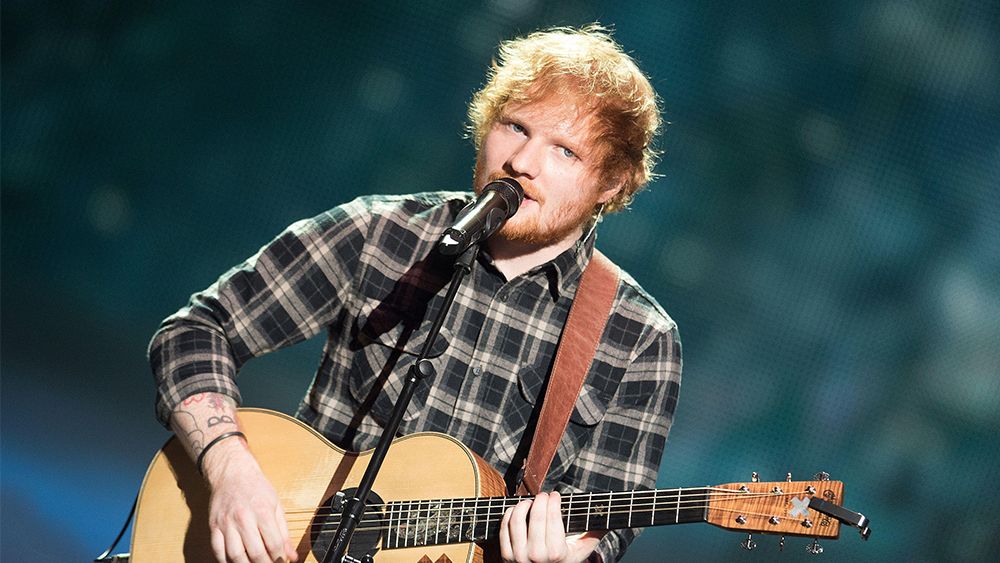 Ed Sheeran performing 