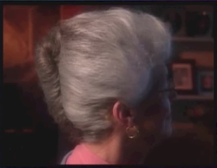 Joan Irvine's hairdo