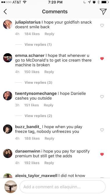 A screen cap of Tristan Thompson's Instagram comments