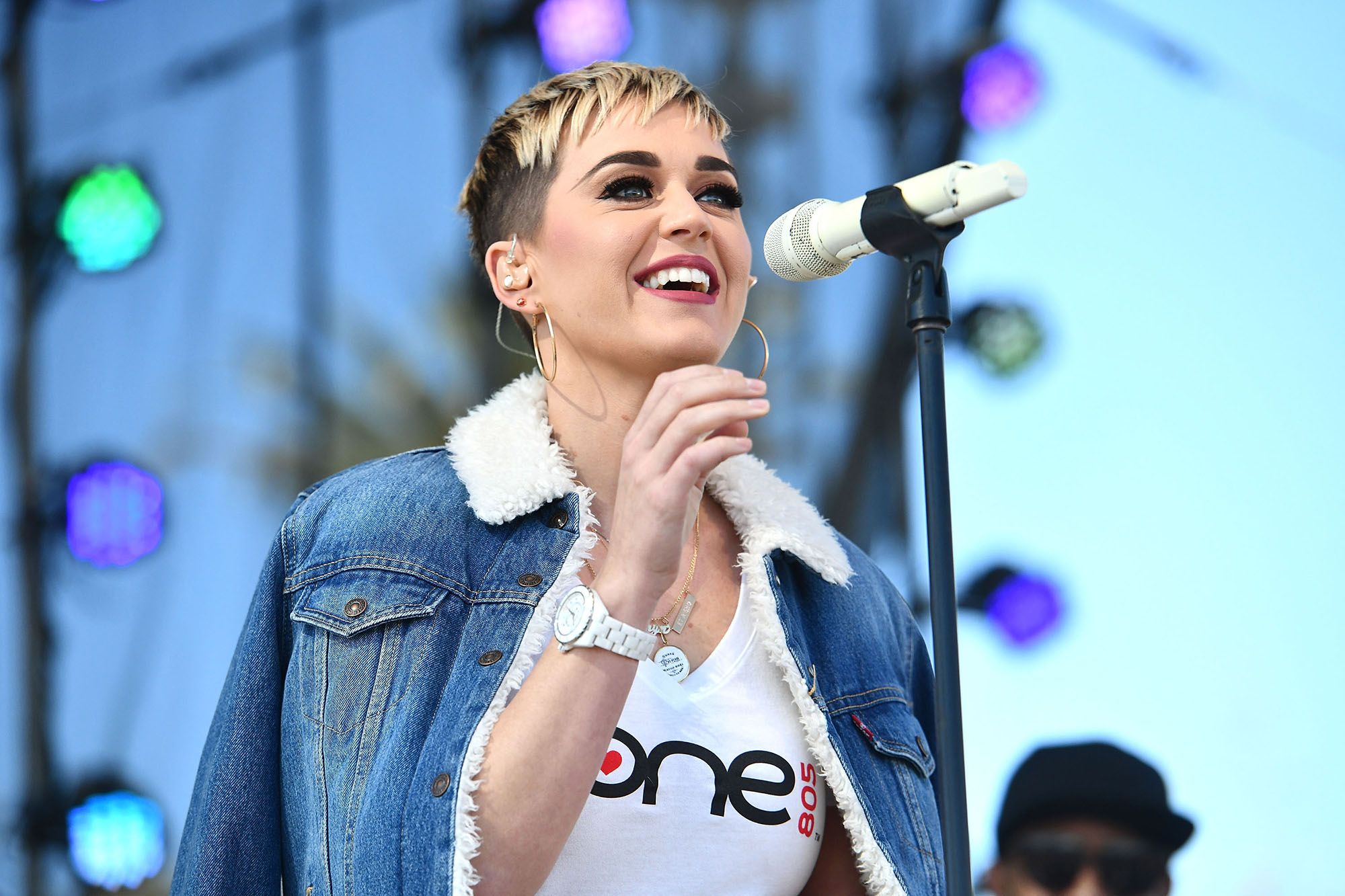 Katy Perry on stage performing