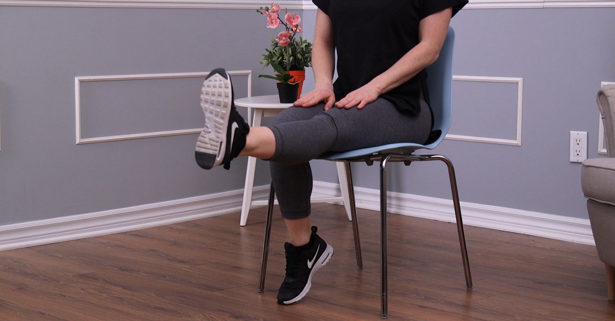 Woman doing leg extensions