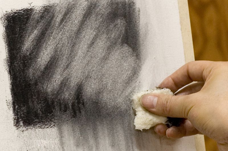Bread being used as an eraser