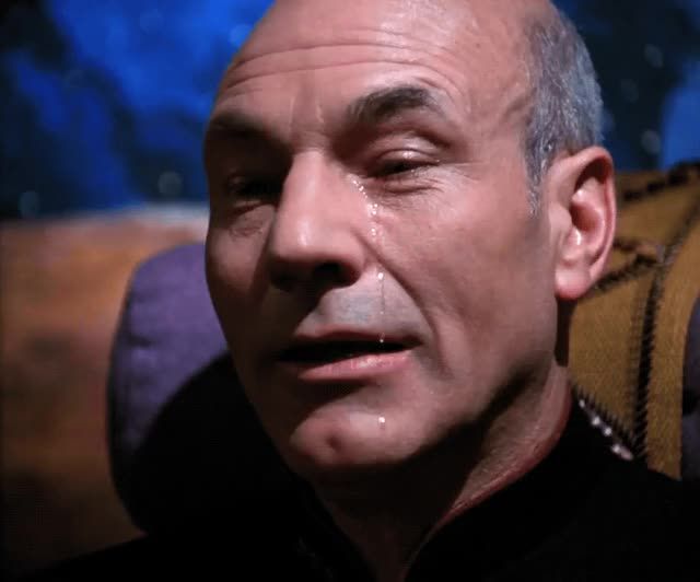 Patrick Stewart crying