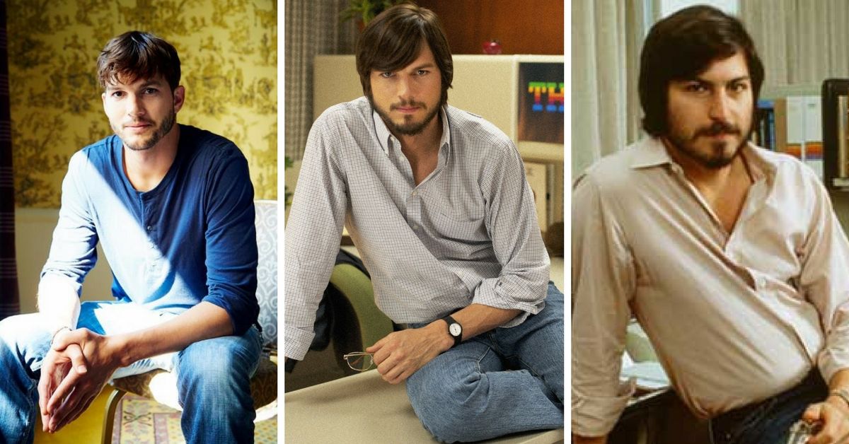 Ashton Kutcher appearing as Steve Jobs