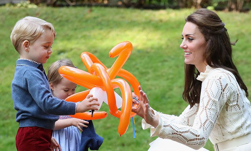 Kate playing with George and Charlotte