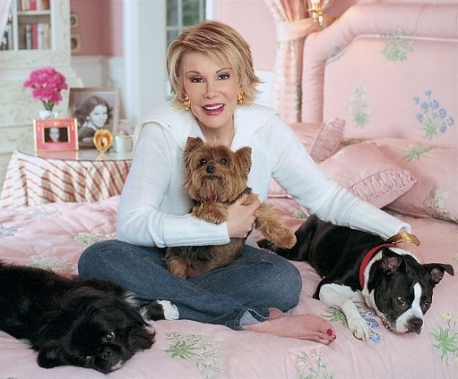 Joan Rivers with her dogs