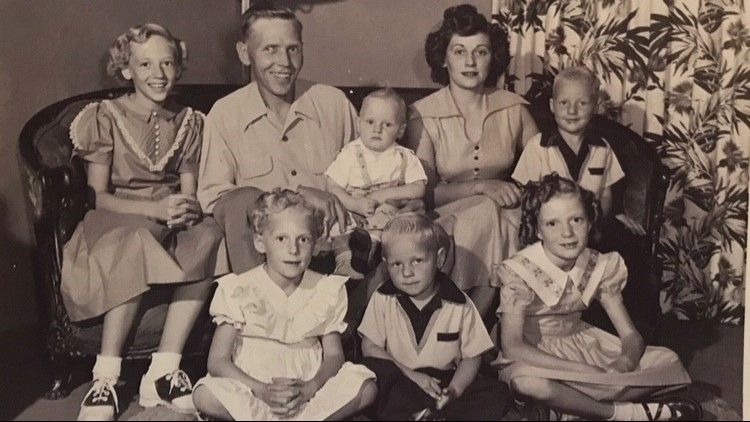 Linda Jourdeans, bottom right, was the only redhead in her family