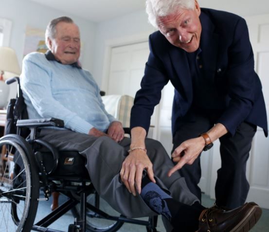 George Bush and Bill Clinton