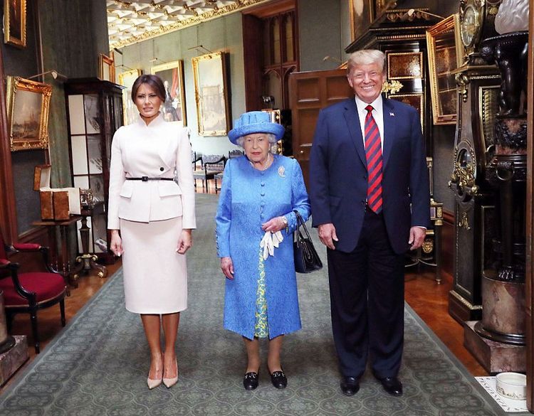 Donald and Melania Trump with the Queen