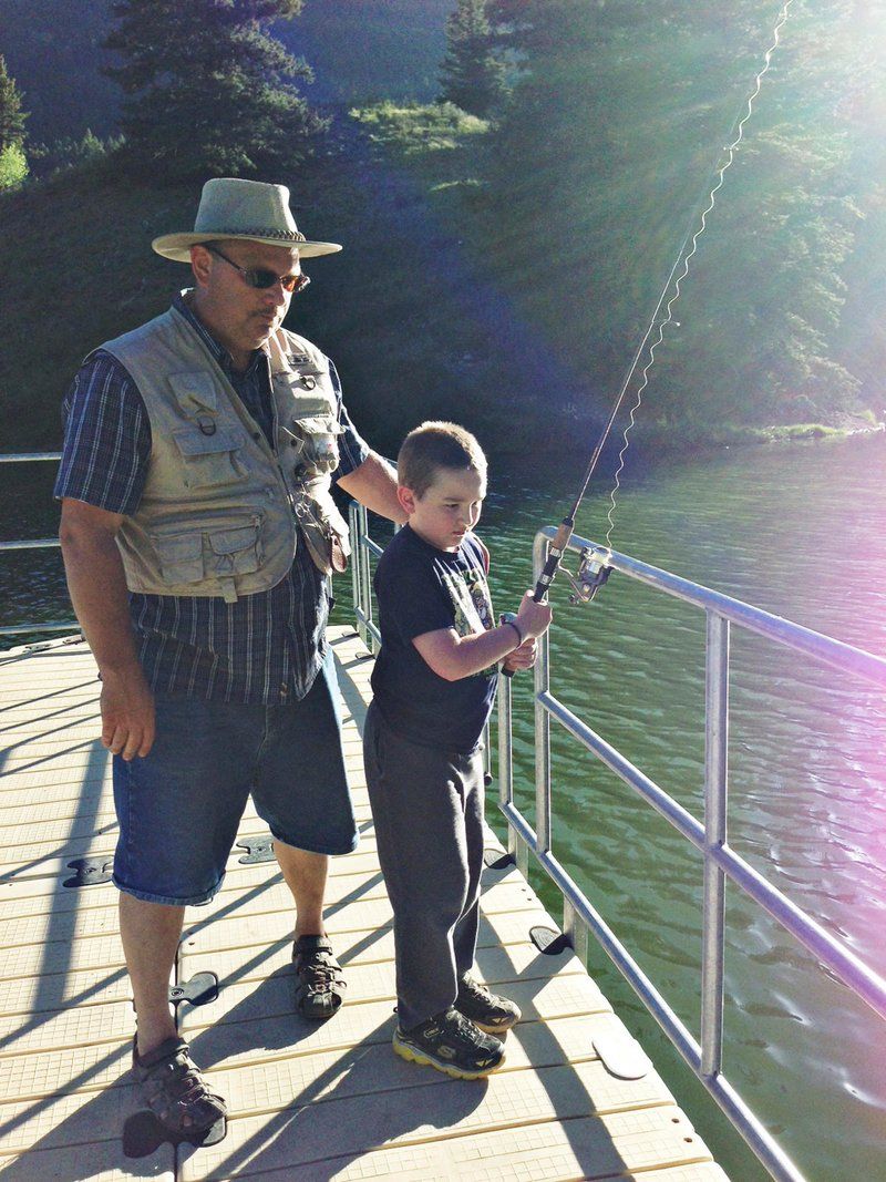 Tim and Jaiden fishing