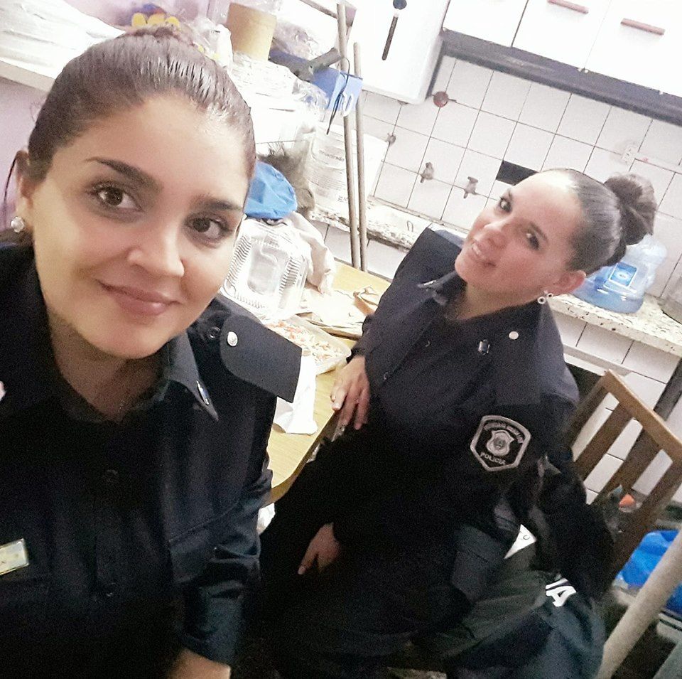 Celeste and a friend on duty