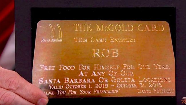 McDonald's gold card