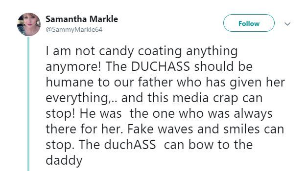 Samantha Markle's tweet