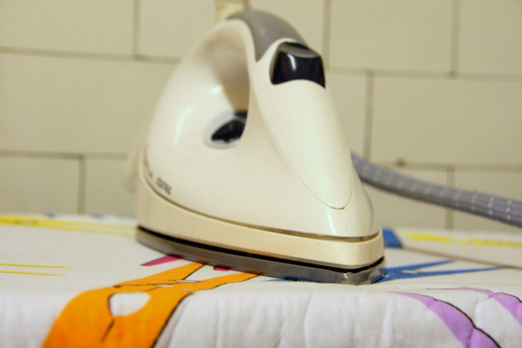 An iron in use