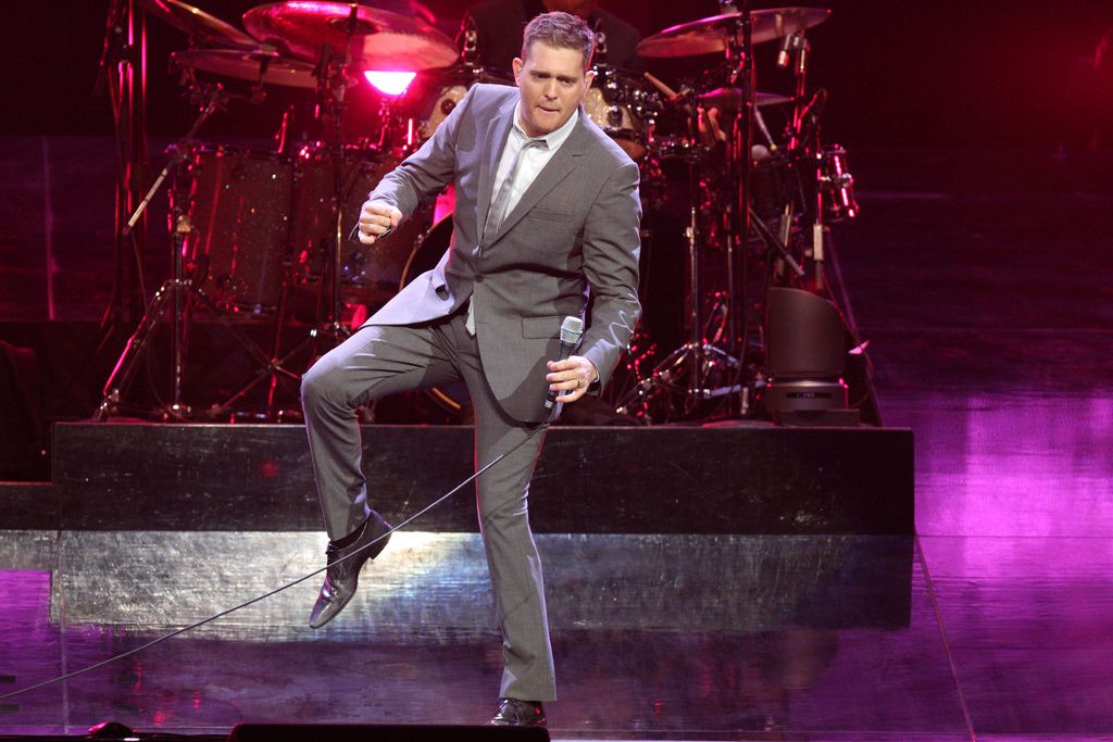 Michael Buble performing on stage