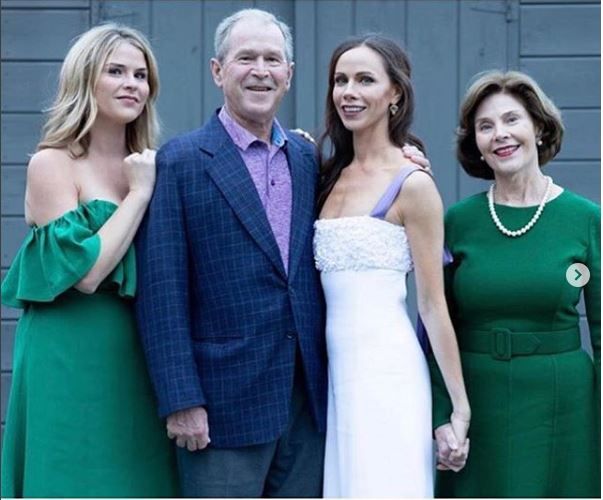 Barbara and Jenna Bush Hager with their parents, George W. Bush and Laura Bush
