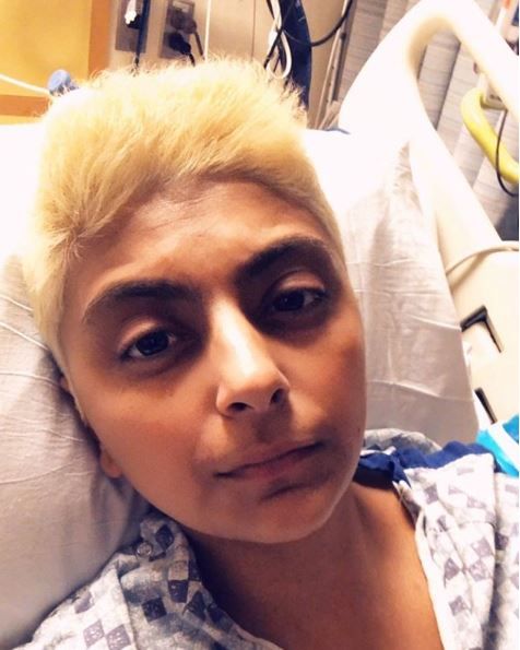 Fatima Ali showing off her bleached hair