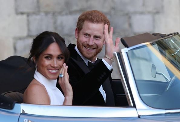 Prince Harry and Meghan Markle on their wedding day