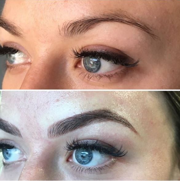 Eyebrows before and after