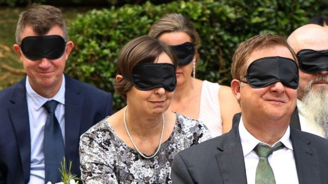 Blindfold wedding