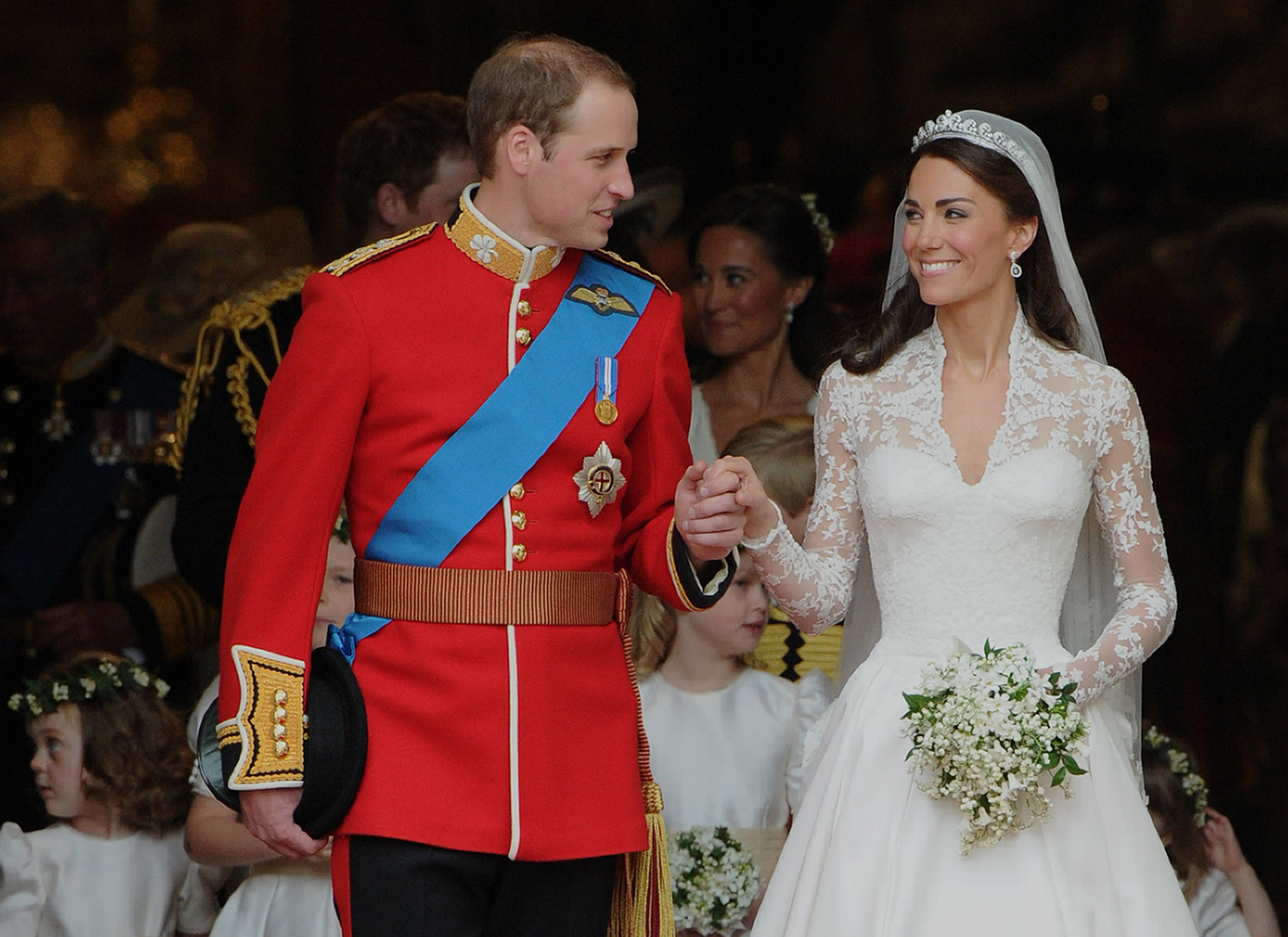 William and Kate on their wedding day