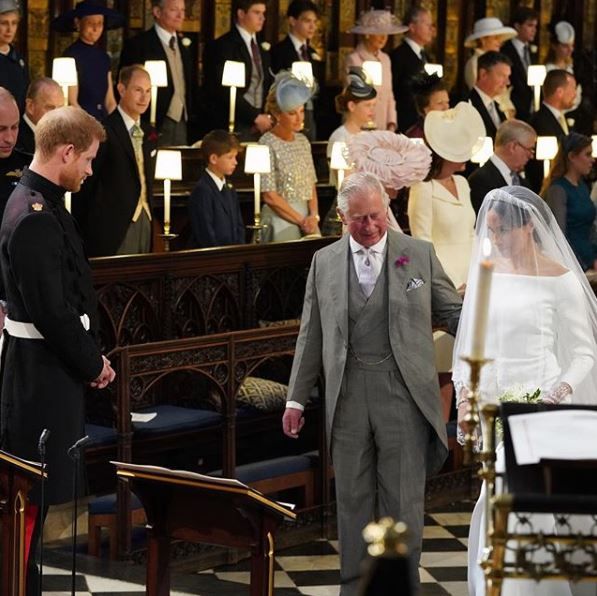 Prince Charles walking Meghan Markle down the aisle