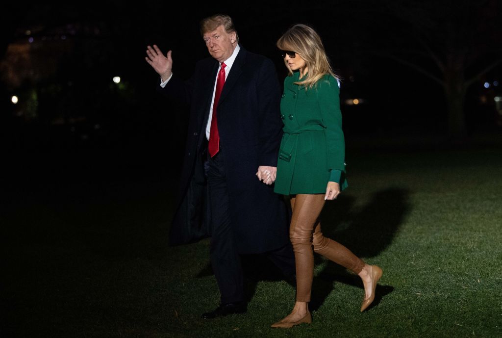 Melania and Donald Trump at Joint Base Andrews