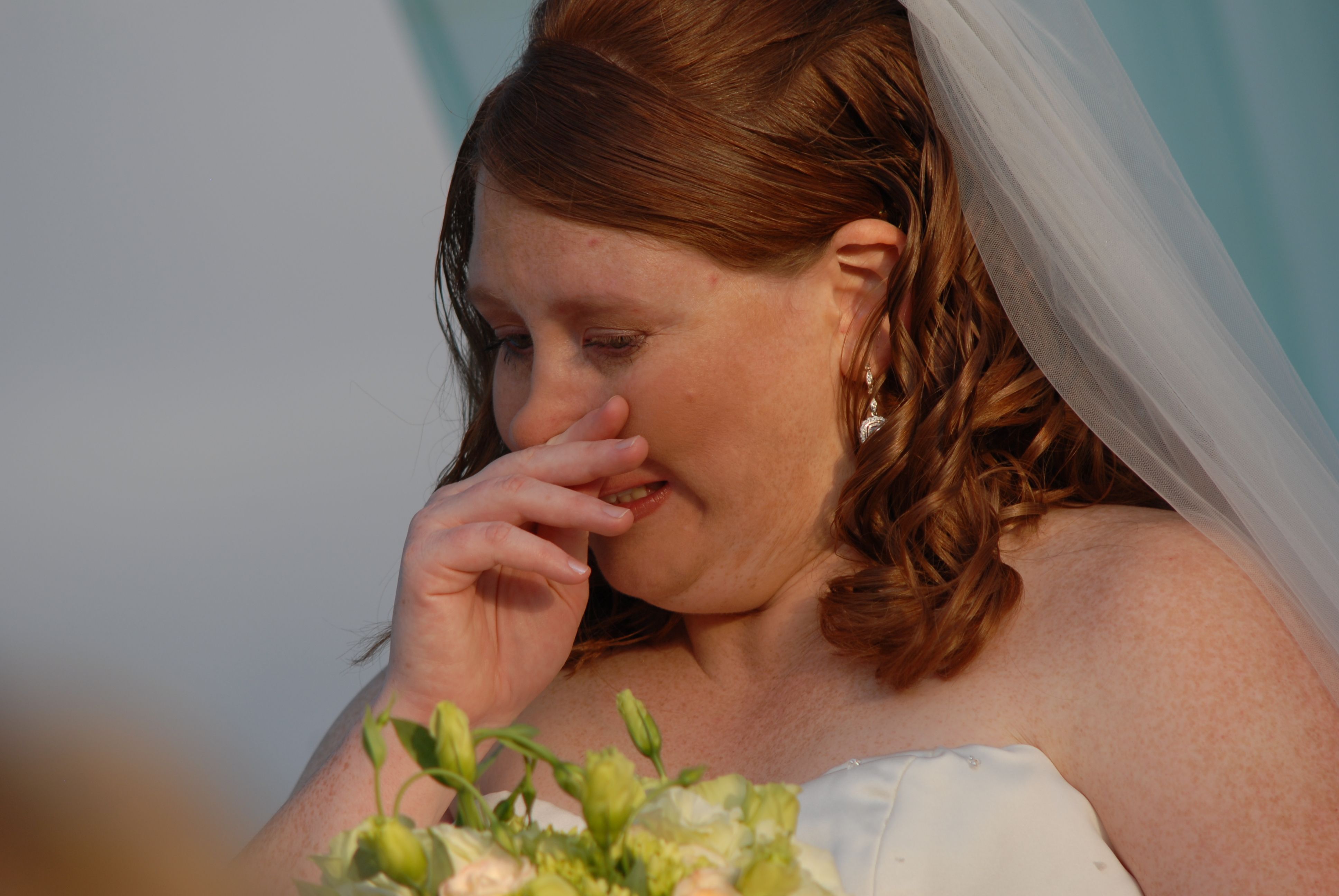 Bride crying