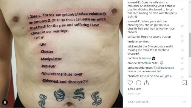 Tattoo cheating man