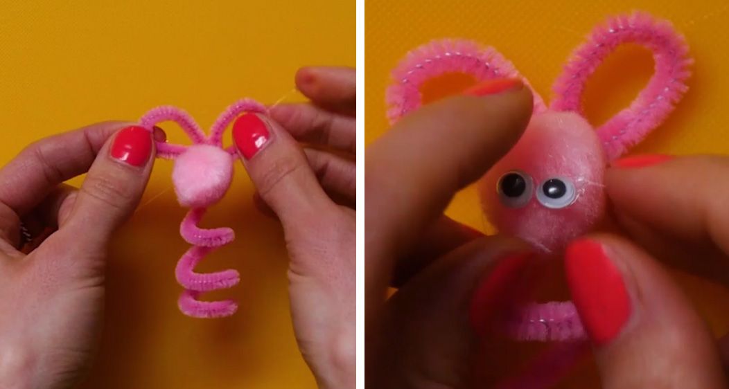pink pipe cleaner finger puppet